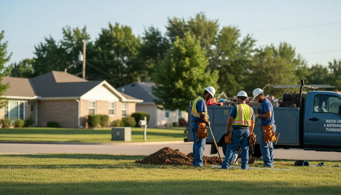Residential water line and bathroom plumbing service in Delong, IN